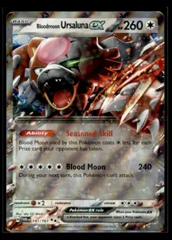 Pokemon TCG: Bloodmoon Ursaluna ex Double Rare SV06: Twilight Masquerade 141/167 - Image 1