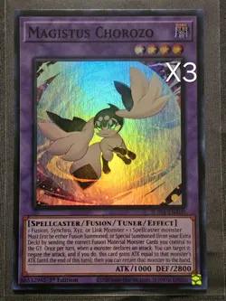 3x Magistus Chorozo SUDA-EN100 Super Rare First Edition YuGiOh - Image 1