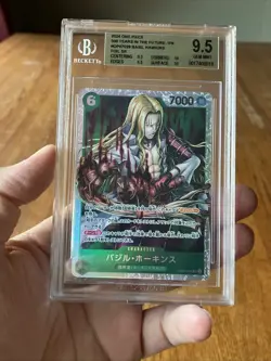 One Piece Card Game - Basil Hawkins OP07-029 SR Graded 9.5 Beckett Gem Mint - Image 1
