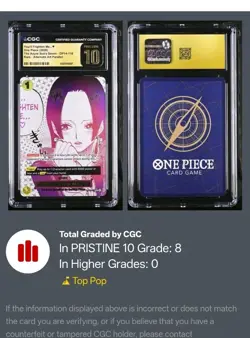 One Piece You'll Frighten Me... OP14-118 Alternate Art CGC Pristine 10 - Image 3