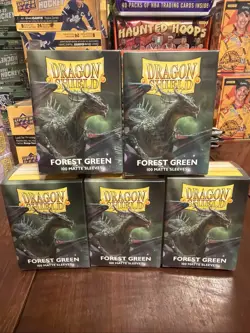 Lot Of 5-Dragon Shield Forest Green- Matte Card Sleeves - Image 1