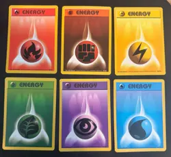 NM/Mint Pokemon Card Base Set Energy x6 Card Lot Original WOTC 97/102-102/102 - Image 1