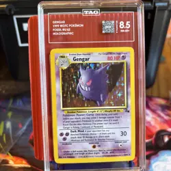 Pokemon TCG Gengar Fossil Holo Card 5/62 TAG 8.5 Near Mint - Image 1