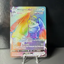 Metagross VMAX 208/198 Secret Rare Rainbow Holo Chilling Reign Pokemon Card NM - Image 1