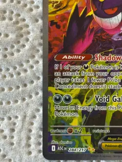 Pokemon Mega Gengar EX Stage 2 Ghost Card 284/217 350HP English TCG - Image 3