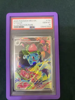 Pokemon 2025 Mega Evolution Ivysaur Illustration Rare Card 134/132 PSA 10 - Image 1