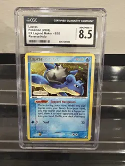 Pokemon TCG Lapras 8/92 EX Legend Maker Reverse Holo Card - Image 1