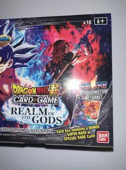 DRAGONBALL SUPER BOOSTER BOX SEALED CARD GAME REALM OF THE GODS CON 24 PACK - Image 5