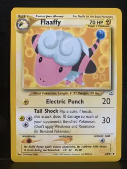 Pokemon Neo Revelation TCG Card #28/64 Flaaffy Regular Toshinao Aoki LP Vintage - Image 1