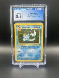 CGC 8.5 VAPOREON 1999 Jungle 12/64 HOLO Pokemon Card - Image 1