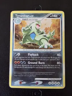Pokemon TCG Tyranitar Holo Rare Card Mysterious Treasures 17/123 HP - Image 1