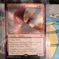 Magic: The Gathering Goldspan Dragon 139/285 Kaldheim Mythic Creature Card - Image 1