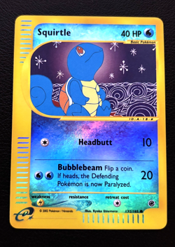 Squirtle 132/165 Reverse Holo Expedition e-Series Pokemon Card 2002 - LP - Image 1