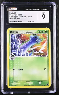 CGC 9 Dratini EX Dragon Frontiers 46/101 Reverse Holo Stamped Pokemon Card - Image 1