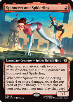 Spinneret and Spiderling (REGULAR) x1 - MTG Marvel's Spider-Man SPM #264 - Image 1