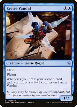 X 1 Faerie Vandal NM Throne of Eldraine ELD 045 MTG Magic The Gathering - Image 1