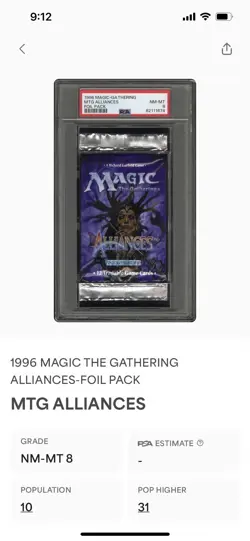 Alliances Booster Pack English Graded PSA 8 NM-MT MTG Magic the Gathering NEW - Image 1