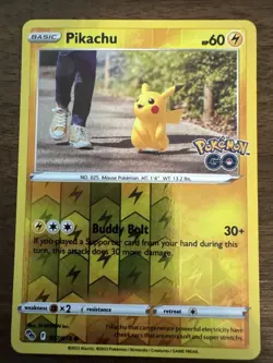 Pokemon Pikachu 027/078 Pokemon GO Reverse Holo - Image 1