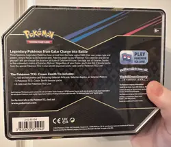 Pokemon TCG Crown Zenith Galarian Moltres Tin Factory Sealed SEE PICS - Image 2