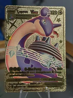 LAPRAS VMAX Gold Foil Mint Rare Pokemon TCG Collector Fan Art Card - Image 1