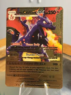 Shining Charizard GX Gold Foil Mint Rare Pokemon TCG Collector Fan Art Card - Image 1