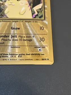 2021 Pokemon #58/102 Pikachu Gold Ultra Premium Collection Metal Card - Image 2