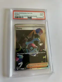 Penny #239 PSA 9 MINT - Pokemon TCG SIR Full Art Holo Paldean Fates - Image 1