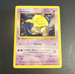 Pokemon TCG Drowzee 1st Edition base Shadowless Base Set - Image 1