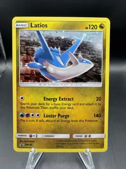 Latios SM136 NM Cosmo Holo Swirl Cool Fairy Weakness Black Star Pokemon Promo! - Image 1