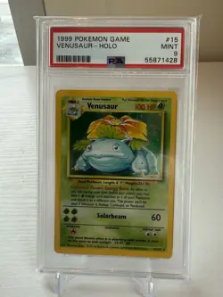 1999 POKEMON BASE SET UNLIMITED #15 VENUSAUR-HOLO PSA 9 - Image 1