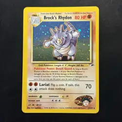 Pokemon Vintage Holo Brock's Rhydon Gym Heroes Wotc 2000 - Image 1