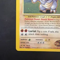 Pokemon Vintage Holo Brock's Rhydon Gym Heroes Wotc 2000 - Image 5