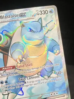 2023 Pokemon Scarlet & Violet 151 Blastoise ex Ultra Rare 184/165 TCG Raw Card. - Image 2