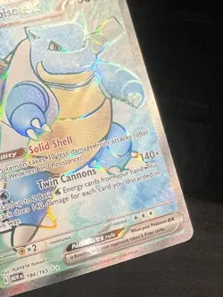 2023 Pokemon Scarlet & Violet 151 Blastoise ex Ultra Rare 184/165 TCG Raw Card. - Image 3