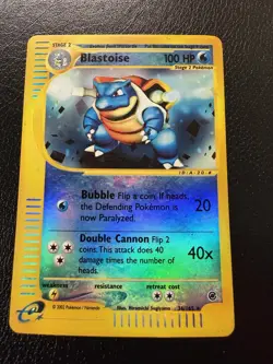 Pokemon TCG Expedition Blastoise Reverse Holo 36/165 Vintage LP/MP - Image 2