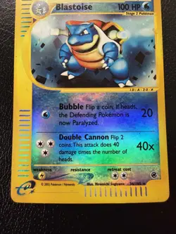 Pokemon TCG Expedition Blastoise Reverse Holo 36/165 Vintage LP/MP - Image 3