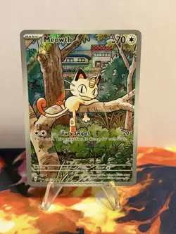 Meowth 106/094 Full Art Illustration Rare Mega Evolution Phantasmal Flames NM - Image 2