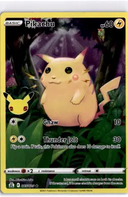 Pikachu Card 5/25 Celebrations Holo Pokemon TCG MP - Image 1