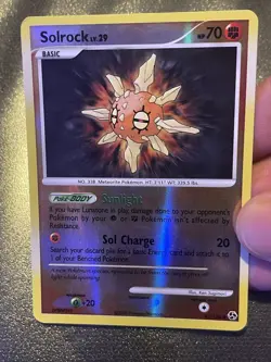 Vintage 2008 Pokemon Card Solrock 85/106 Reverse Holo Foil Great Encounters TCG - Image 2