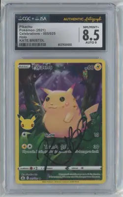 2021 Sword & Shield - Celebrations Pikachu Auto CGC 8.5 Basic/Rare Holo #5 - Image 1