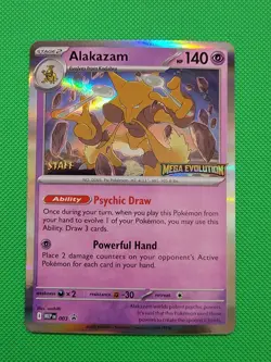 Pokemon TCG Alakazam - 003 (Staff) 003 Me: Mega Evolution Promo Holo NM - Image 1