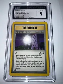 Pokemon Tower Black Star Promo 42 League Mint Non Holo Card CGC 9 - Image 3