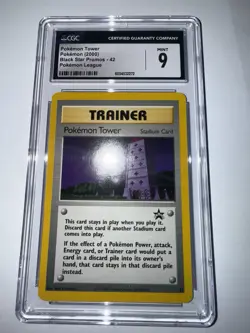 Pokemon Tower Black Star Promo 42 League Mint Non Holo Card CGC 9 - Image 4