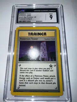 Pokemon Tower Black Star Promo 42 League Mint Non Holo Card CGC 9 - Image 5