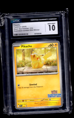 PIKACHU - 3 CARD LOT- ALL CGC GRADED 10 - GEM MINT - BLACK STAR PROMOS - Image 3