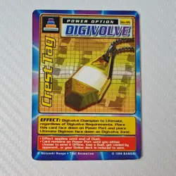 Bandai Digimon CCG Digivolve Crest Tag Option Bo-99 1999 Card - Image 1