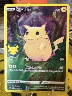 Pokemon TCG Celebrations Pikachu Full Art Holo Rare Card - Image 1