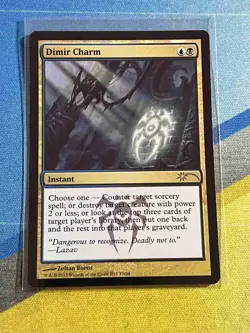 Magic the Gathering MTG FNM Promo DIMIR CHARM Foil - Image 1