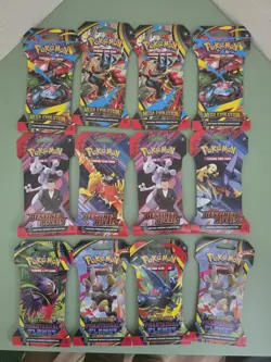 Lot of 12 Pokemon Sleeved Booster Packs: 4x Destined Rivals; 4x PF 4x Mega Evo - Image 1