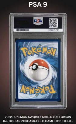 2022 POKEMON SWSH LOST ORIGIN GAMESTOP EXCLUSIVE 076/196 HISUIAN ZOROARK PSA 9 - Image 2